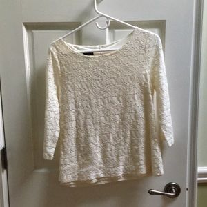 Talbots Fully Lined Lace Top with Zipper in Back. size S.